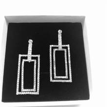 Ladies luxury shiny Rhinestone Square Earrings Fashion elegant Pendant Earrings Jewelry Wedding Party Gift 2024 - buy cheap