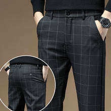 Brand Men's Business Casual Pants Fashion Casual Straight High Quality Trousers Male Black Gray Black Large Size 36 38 2024 - buy cheap