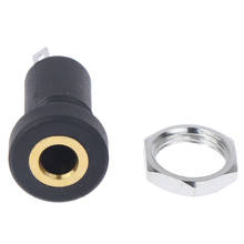 Conector de Audio de 3,5 MM, 3 polos, negro, estéreo, montaje en Panel de soldadura, oro con tuercas, 2,2x1cm 2024 - compra barato