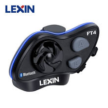 Lexin FT4 1 шт. 1-4 мотоциклист Bluetooth переговорное устройство для мотоциклетного шлема с FM-радио для мотоцикла/внедорожн 2024 - купить недорого