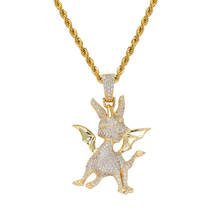 Hip Hop Micro Paved Zircon  Bling Iced Out unicorn Animals Gold Silver Color Pendants Necklace for Men Rapper Jewelry Gifts 2024 - buy cheap