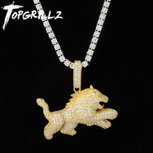 TOPGRILLZ Iced Out Cubic Zircon Bling Wolf Dog Animal Necklace & Pendant Men Women Hip Hop Rock Jewelry CZ Necklaces For Gifts 2024 - buy cheap