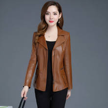 2021 New Fashion Women's Leather Jacket Short Slim Women's Clothing Plus Size Coat Female Motorcycle Leather Plus Size 5XL black 2024 - buy cheap