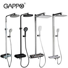Gappo-grifo de ducha moderno para baño, sistema de ducha de lluvia, mezclador de latón negro, estante de gran tamaño, ahorro de espacio, G2495 2024 - compra barato