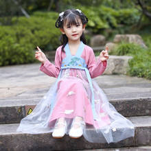 Chinese traditional dress for girls modern hanfu kids tang clothing embroidery fairy hanfu costume for children hanfu dress Kids 2024 - buy cheap