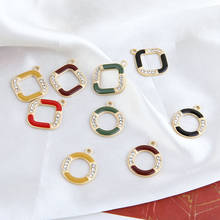 6 pçs feminino estilo coreano liga recorte retangular brincos rhombus brincos redondos para feminino pingente geométrico diy jóias fazendo 2024 - compre barato