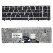 Novo teclado para laptop hp elitebook 8560p 8570p 8560b, com moldura e ponto 2024 - compre barato