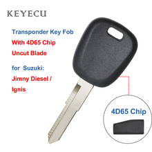 Keyecu Replacement Transponder Key with 4D65 Chip for Suzuki Ignis 2000-2008, Jimny Diesel 2002-2008, Uncut Blank Blade 2024 - buy cheap