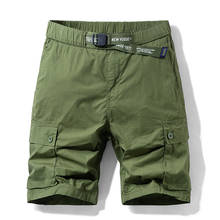 Pantalones cortos militares multibolsillo para hombre, Shorts tácticos de algodón, color caqui, sin cinturón, cintura elástica, verano 2021 2024 - compra barato