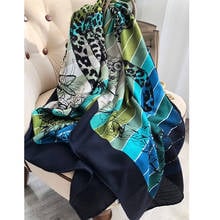 30% silk 70% Cashmere scarf Women  Cool green  large square scarf  autumn winter Korean lady scarf shawl  Beach Travel  office 2024 - buy cheap