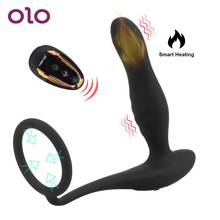 OLO 10 Modes Heated Dildo Anal Vibrator Silicone Prostate Massager Male Masturbation Butt Plug Sex Toys For Men Gay Women 2024 - buy cheap