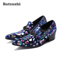 Batzuzhi Brand Luxury Mens Shoes 6.5cm High Heel Men Leather Shoes Pointed Toe Handmade Party and Wedding Men Shoes, Big US12 2024 - buy cheap