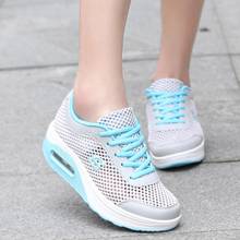 Platform sneakers women summer shoes 2022 fashion breathable mesh wedges shoes woman sneakers hollow out lace-up ladies shoes 2024 - buy cheap