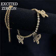 Pulseira de borboleta boêmia feminina fashion lindo bracelete romântico joias lindo bracelete de cristal de strass 2024 - compre barato