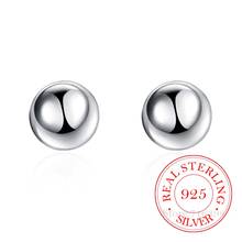 High Quality 925 Sterling Silver Women Jewelry 8mm/10mm Round Beads Ball Stud Earrings Fashion Elegant Earings for Women 2020 2024 - купить недорого