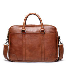 Мужская сумка из 100% натуральной кожи, женский портфель, Большая вместительная сумка для компьютера, сумка через плечо, сумка для ноутбука 15 15,6 дюймов 2024 - купить недорого