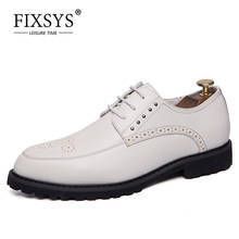 FIXSYS Mens Pointed-toe Oxfords Retro Lace-up Dress Brogue Shoes Wedding Business Derby Shoes for Man Rivet Design Formal Shoes 2024 - buy cheap