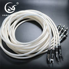 XSSH audio-conector de cable de altavoz de alta fidelidad, Conector de cobre puro Chapado en plata OFC con forma de banana, 1 par 2024 - compra barato