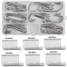 110Pcs/Box High Carbon Stainless Steel Barbed Carp Fishing Hooks White Extra Long Shank Hook Tackle For Saltwater Freshwater 2024 - buy cheap