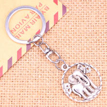 New Fashion Keychain 28 mm circle elephant Pendants DIY Men Jewelry Car Key Chain Ring Holder Souvenir For Gift 2024 - buy cheap