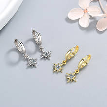Women's Shiny Dangle Hoop Earrings Small Huggies With Star Pendants Gold Earring Ear Hoops Clip Jewelry For Lady Girls 2024 - buy cheap