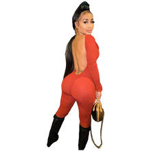Sexy Knit Ribbed Women Jumpsuit Backless Party Night Clubwear Long Rompers Womens Jumpsuit Overalls Outfit Solid Color 2024 - buy cheap