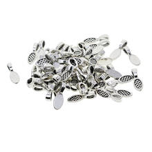50 Pieces Tibetan Silver Color Oval Glue On 27mm Bail Pendant Cabochon DIY Jewelry 2024 - buy cheap