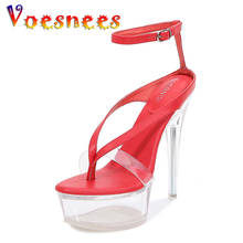 Voesnees-zapatos sexys para mujer, Sandalias de tacón alto de 14cm con punta de pez, para club nocturno, pasarela, Pole Dancing, sandalias de plataforma, chanclas 2024 - compra barato