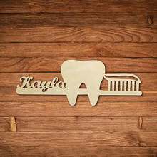 Personalized Wooden Dental Hygienist Sign Custom Laser Cut Tooth Logo Business Signboard Dental Clinic Wall Decor Dentist Gift 2024 - buy cheap