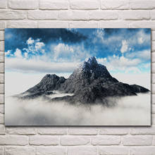 Incrível topo do mundo grandes nuvens montanhas natureza pôsteres paisagem imagem da parede casa sala de estar decoração kp380 2024 - compre barato