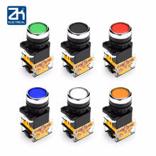 Interruptor de botón de cabeza plana LA38, pulsador momentáneo 1NO 1NC, 6 colores, apertura Normal + cierre Normal, 6 uds., 22mm, LA38-11 2024 - compra barato