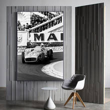 Pôster de arte para decoração de parede do quarto, agitação, musgo, 1955, mónaco, grand preço, pintura em tela, impressão, decoração de casa, sala de estar 2024 - compre barato