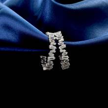 S925 стерлингового серебра, блестящая с высоким содержанием углерода алмаз серьги-кольца для женщин Свадебная вечеринка свадебные ювелирные украшения серьги для женщин 2024 - купить недорого