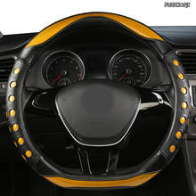 Fuzhkaqi microfibra capa de volante do carro couro para renaults espanador megane 2 3 koleos logan sandero scenic 2 2024 - compre barato