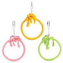 Parrot Cotton Rope Swing Hanging Standing Perches Pet Bird Chewing Climbing Ring Toy Cage Accessories 2024 - buy cheap