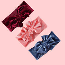 New Autumn Winter Soft Baby Boys Girls Velvet Headbands Kids Toddler Solid Cute Bow Headbands Hair band Accessories 2024 - buy cheap