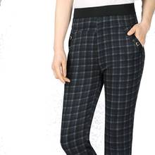 new fashion middle age women spring autumn winter elastic high waist Pencil Pants mother female office lady Plaid trousers pants 2024 - buy cheap