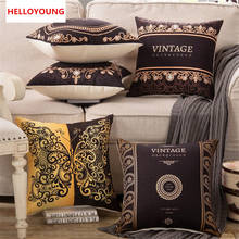 New Luxury Vintage Black and Gold Decorative Cushion Cover Floral Pillow Case For Car Sofa Decor Pillowcase Home Pillow Covers 2024 - buy cheap