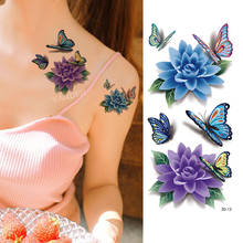 10 листов 3D красочные Водонепроницаемый для боди-арта с длинными рукавами мягкие наклейки сделай сам временные искусственные татуировки в виде цветов и бабочек, идеальный подарок 2024 - купить недорого