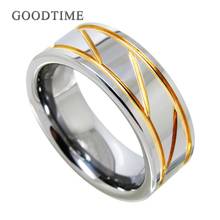 Trendy Male Tungsten Carbide Rings Bands For Men Wedding Party Jewelry Engagement Tungsten Gentleman 8MM Ring 2024 - buy cheap