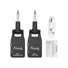 Muslady-transmisor inalámbrico para guitarra, receptor con batería recargable de 30M, color negro/plateado, 2,4G 2024 - compra barato