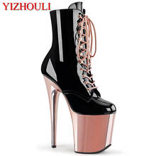 Sexy knight ankle boots, high heels, electroplated waterproof platform, model 15-17-20 cm pole dancing performance boots 2024 - buy cheap