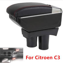 For Citroen C3 armrest box USB Charging heighten Double layer central Store content cup holder ashtray accessories 2024 - buy cheap