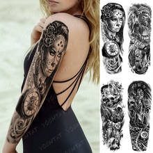Водостойкая временная татуировка на всю руку, наклейка, Зевс, морской Бог, Греческая богиня, часы, флэш-татуировки, женский боди-арт, Поддельные рукава, татуировки для мужчин 2024 - купить недорого