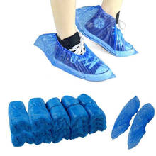 Capa de sapatos de plástico descartável com elástico para chuva, tapetes limpos, calçados hospitalares, 100 2024 - compre barato