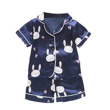 Baby Boys Girls Bunny Print Clothes Kids Short Sleeve Blouse Tops+Shorts Sleepwear Pajamas 2024 - buy cheap