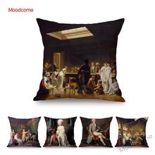 French Roccoco Style Famous Oil Painting Louis Leopold Boilly Game of Billiards Decorative Sofa Pillow Case Linen Cushion Cover 2024 - buy cheap