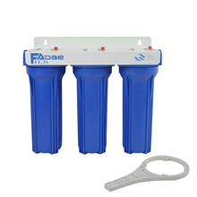 Sistema de filtración de 3 etapas, filtro de agua con puerto azul de 3/4 pulgadas, casa completa con sedimento de 2,5 "x 10" 5um, bloque de carbono, sedimento 1um 2024 - compra barato