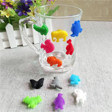 12PCs/ Set Party Dedicated Animal Suction Cup Wine Glass Silicone Label Silicone Wine Glasses Recognizer Marker Tea holder 2024 - buy cheap