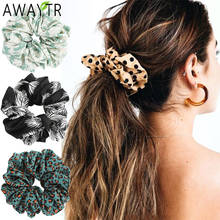 AWAYTR-Diadema Bohemia con lunares de leopardo para mujer, diadema de satén elástica para el pelo, lazos para Coleta, accesorios para el cabello 2024 - compra barato